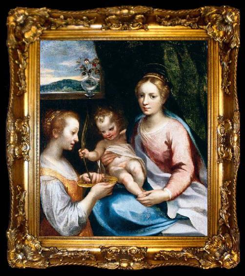 framed  Francesco Vanni Madonna and Child with St Lucy, ta009-2